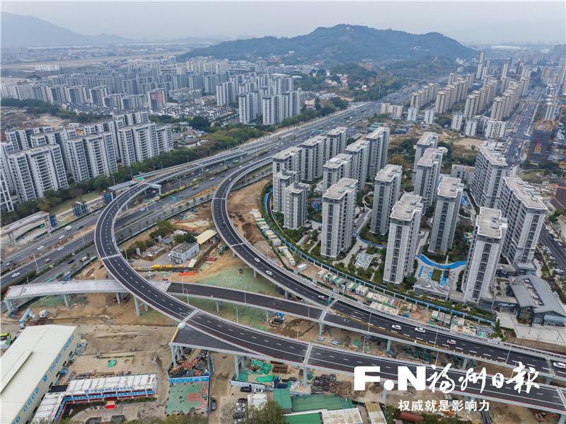 福州二环路白湖亭立交B匝道通车，市民出行更方便啦(图1)
