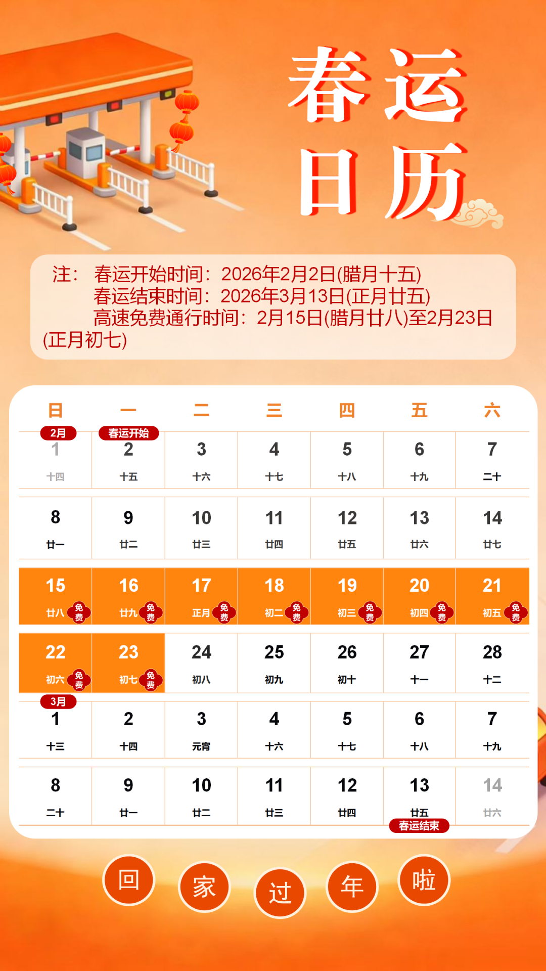 2026年福建春运40天安排及天气、旅游出行信息汇总(图1)